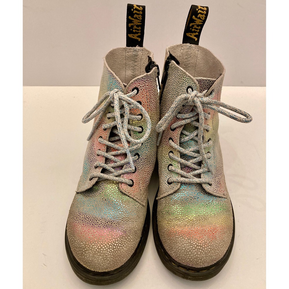 Doc‎ Martens Airwalk Leather Multicolor Combat Boots Lug Pascal J 1460 Kids Sz 2